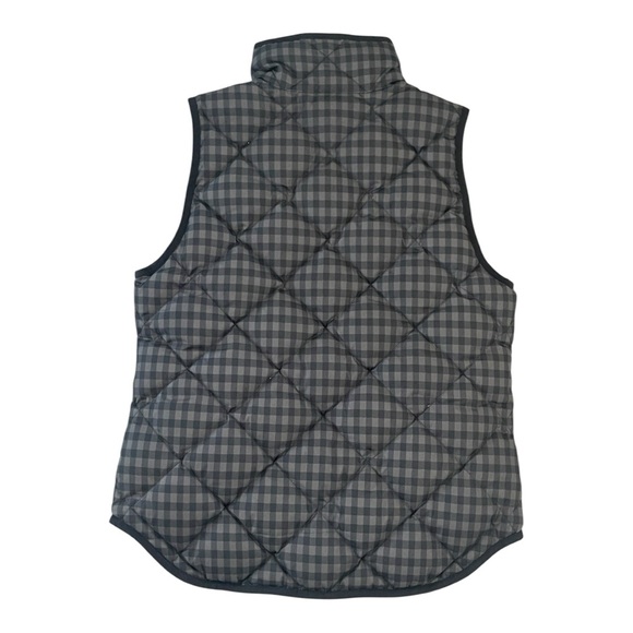 J CREW puffer vest Small black gray plaid - Picture 3 of 8